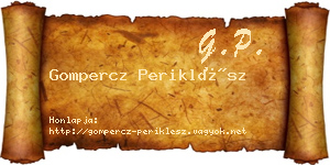 Gompercz Periklész névjegykártya